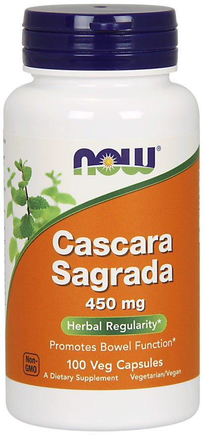 NOW Foods Cascara Sagrada, 450mg - 100 vcaps - Health and Wellbeing at MySupplementShop by NOW Foods