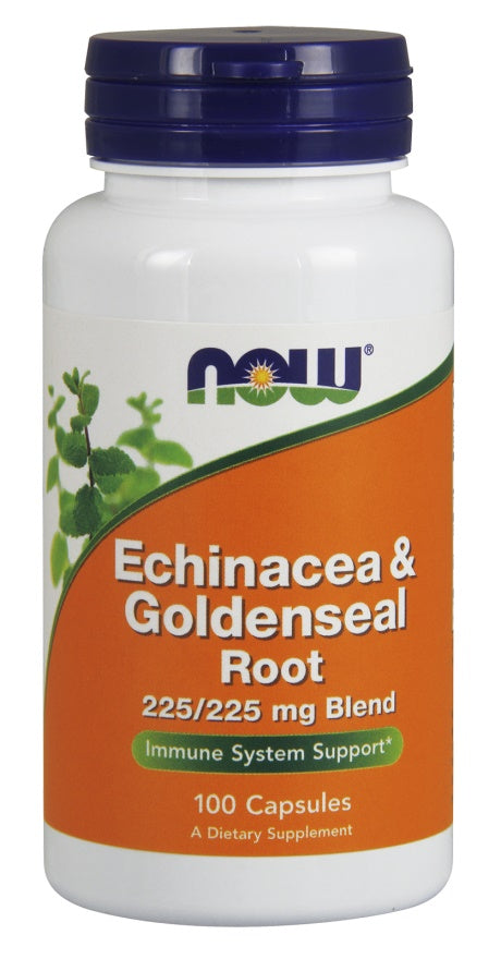 NOW Foods Echinacea & Goldenseal Root - 100 caps - Health and Wellbeing at MySupplementShop by NOW Foods