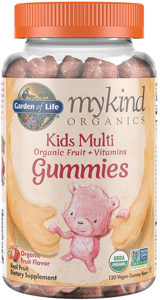 Garden of Life Mykind Organics Kids Multi Gummies, Organic Fruit Flavor - 120 vegan gummy bears - Vitamins & Minerals at MySupplementShop by Garden of Life