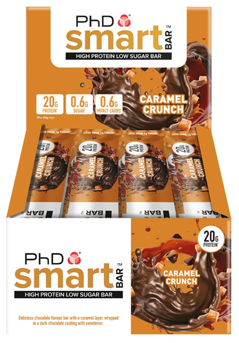 PhD Smart Bar, Caramel Crunch - 12 bars - Default Title - Health Foods at MySupplementShop by PhD