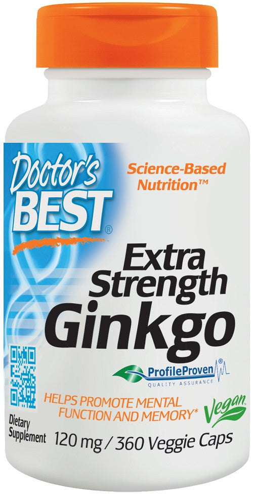 Doctor's Best Extra Strength Ginkgo, 120mg - 360 vcaps - Health and Wellbeing at MySupplementShop by Doctor's Best