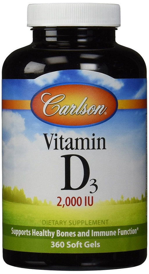 Carlson Labs Vitamin D3, 2000 IU - 360 softgels - Vitamins & Minerals at MySupplementShop by Carlson Labs