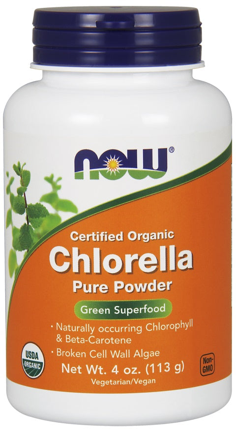 NOW Foods Chlorella, Organic Pure Powder - 113g - Health and Wellbeing at MySupplementShop by NOW Foods