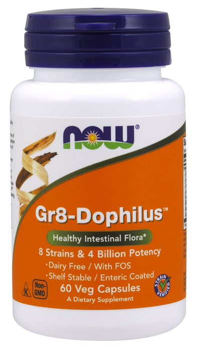 NOW Foods Gr8-Dophilus - 60 vcaps - Health and Wellbeing at MySupplementShop by NOW Foods