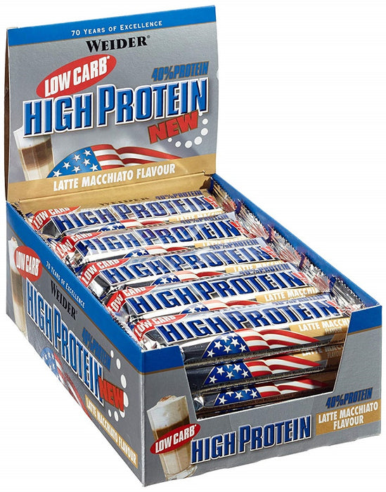 Weider 40% Low Carb High Protein Bar, Chocolate - 24 bars (50 grams) - Protein Bars at MySupplementShop by Weider