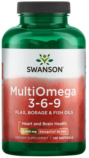 Swanson MultiOmega 3-6-9 - Flax & Borage & Fish Oils - 120 softgels - Omegas, EFAs, CLA, Oils at MySupplementShop by Swanson