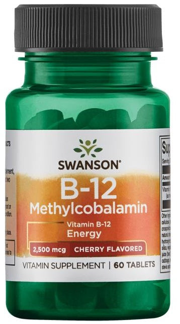 Swanson Vitamin B-12 Methylcobalamin, 2500mcg Cherry - 60 tablets - Default Title - Vitamins & Minerals at MySupplementShop by Swanson