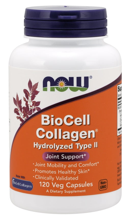 NOW Foods BioCell Collagen Hydrolyzed Type II - 120 vcaps - Joint Support at MySupplementShop by NOW Foods