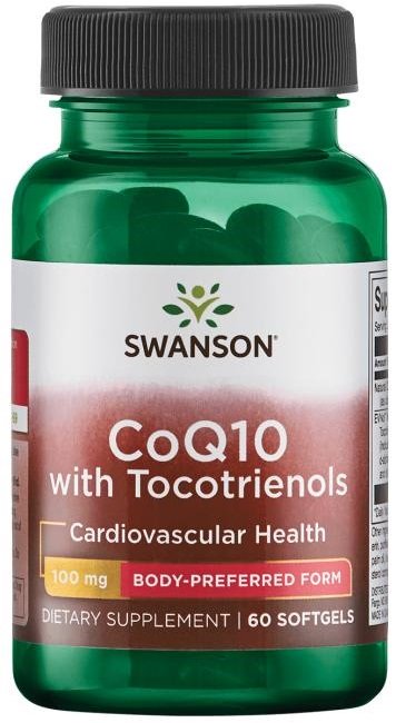 Swanson CoQ10, 100 mg (with 10mg Tocotrienols) - 60 softgels - Health and Wellbeing at MySupplementShop by Swanson