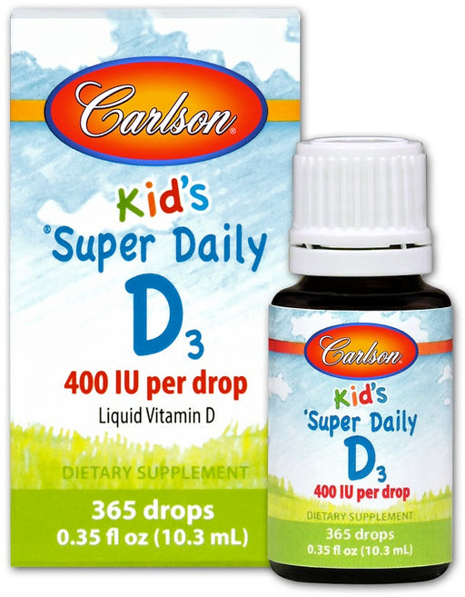 Carlson Labs Kid's Super Daily D3, 400 IU - 10 ml. - Vitamins & Minerals at MySupplementShop by Carlson Labs