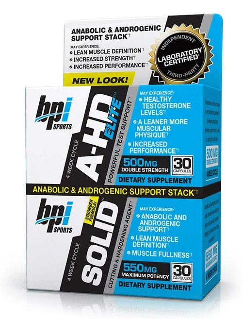 BPI Sports A-HD Elite (+ Solid) - 30+30 caps - Default Title - Natural Testosterone Support at MySupplementShop by BPI Sports