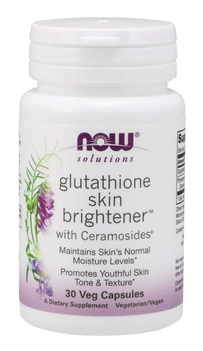 NOW Foods Glutathione Skin Brightener with Ceramosides - 30 vcaps - Health and Wellbeing at MySupplementShop by NOW Foods