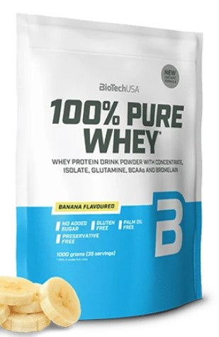 BioTechUSA 100% Pure Whey, Banana - 1000 grams - Protein at MySupplementShop by BioTechUSA