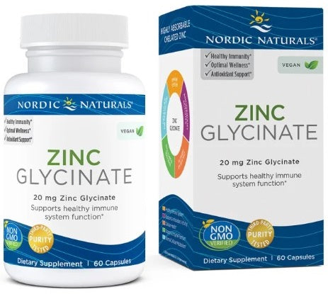 Nordic Naturals Zinc Glycinate, 20mg - 60 caps - Vitamins & Minerals at MySupplementShop by Nordic Naturals