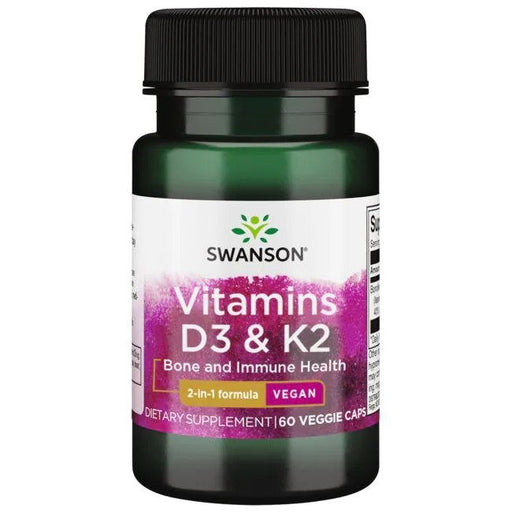 Swanson Vitamins D3 & K2 - 60 vcaps - Vitamins & Minerals at MySupplementShop by Swanson