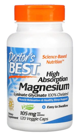 Doctor's Best High Absorption Magnesium, 105mg - 120 vcaps - Vitamins & Minerals at MySupplementShop by Doctor's Best