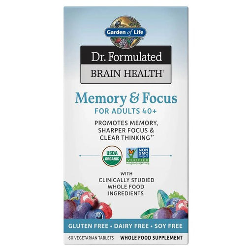 Garden of Life Dr. Formulated Brain Health Organic Memory - Adults 40+ - 60 Tablets - Mental Focus and Memory at MySupplementShop by Garden of Life