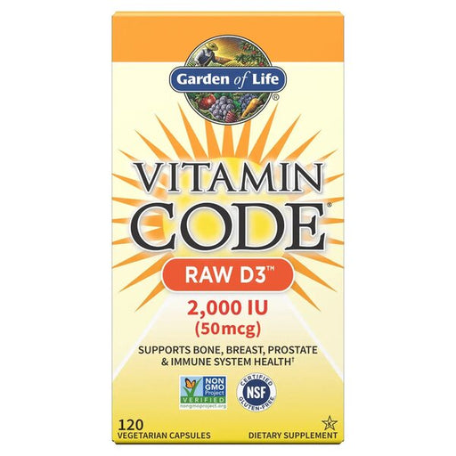 Garden of Life Vitamin Code Raw D3, 2000 IU - 120 vcaps - Vitamins & Minerals at MySupplementShop by Garden of Life