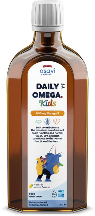 Osavi Daily Omega Kids, 800mg Omega 3 (Natural Lemon) - 250 ml. - Health and Wellbeing at MySupplementShop by Osavi