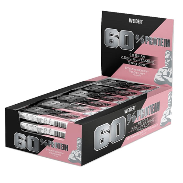 Weider 60% Protein Bar, Strawberry-Yoghurt - 24 bars - Default Title - Protein Bars at MySupplementShop by Weider