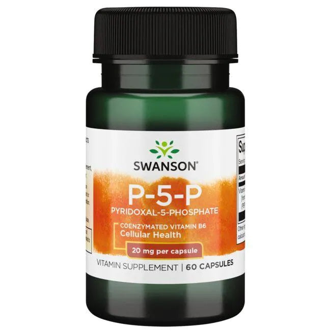 Swanson P-5-P (Pyridoxal-5-Phosphate) Coenzymated Vitamin B6, 20mg - 60 caps - Vitamins & Minerals at MySupplementShop by Swanson