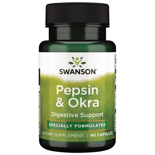 Swanson Pepsin & Okra - 90 caps - Health and Wellbeing at MySupplementShop by Swanson