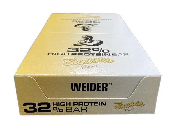 Weider 32% High Protein Bar Banana  12 x 60g - Protein at MySupplementShop by Weider